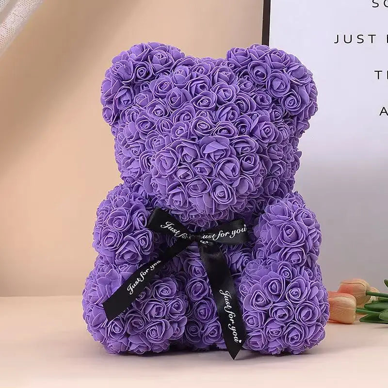 25cm Teddy Rose Flower Bear