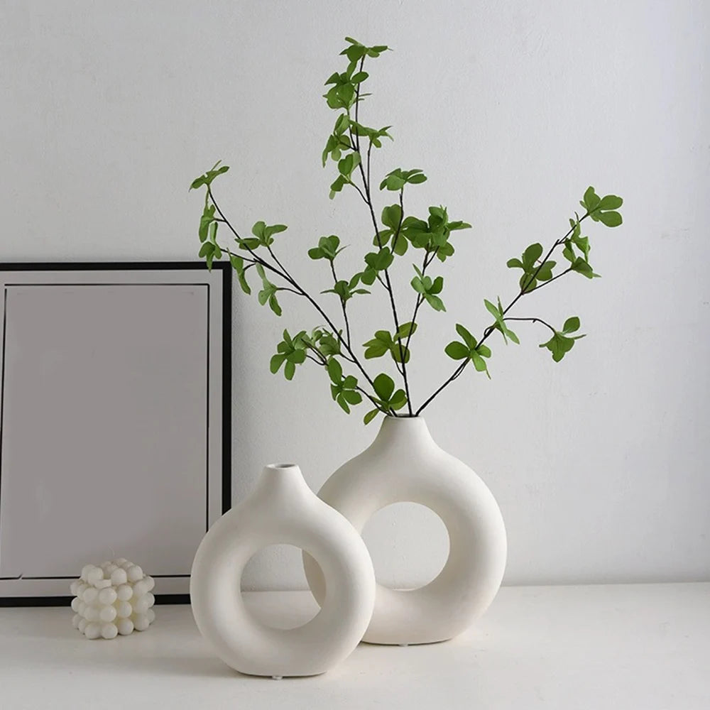 Ceramic Donut Flower Vase