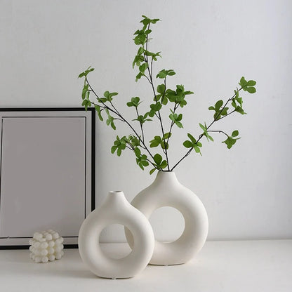 Ceramic Donut Flower Vase