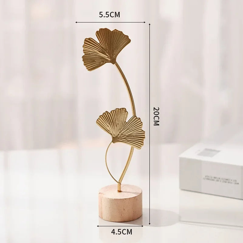 Golden Ginkgo Leaf Figurine
