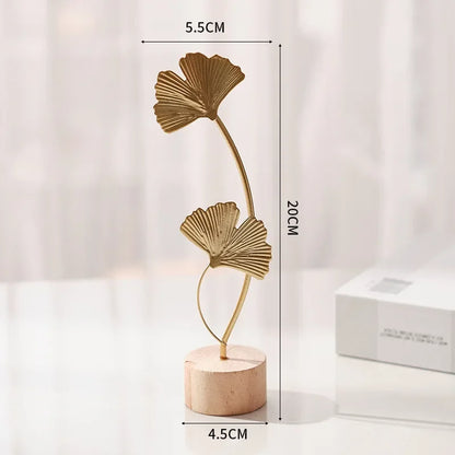 Golden Ginkgo Leaf Figurine