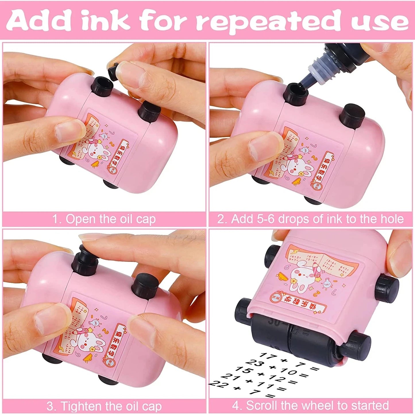 2-in-1 Reusable Math Roller Stamp