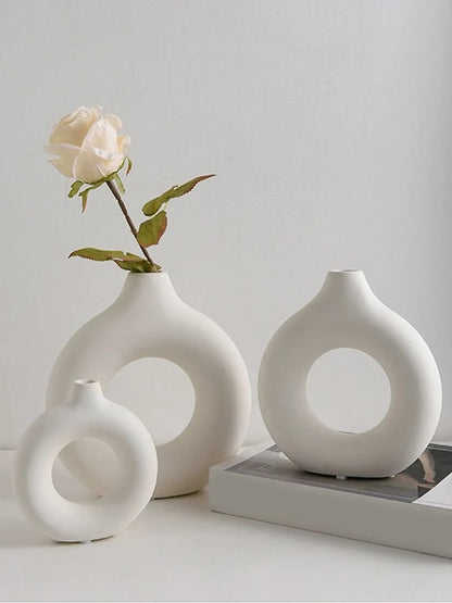 Ceramic Donut Flower Vase