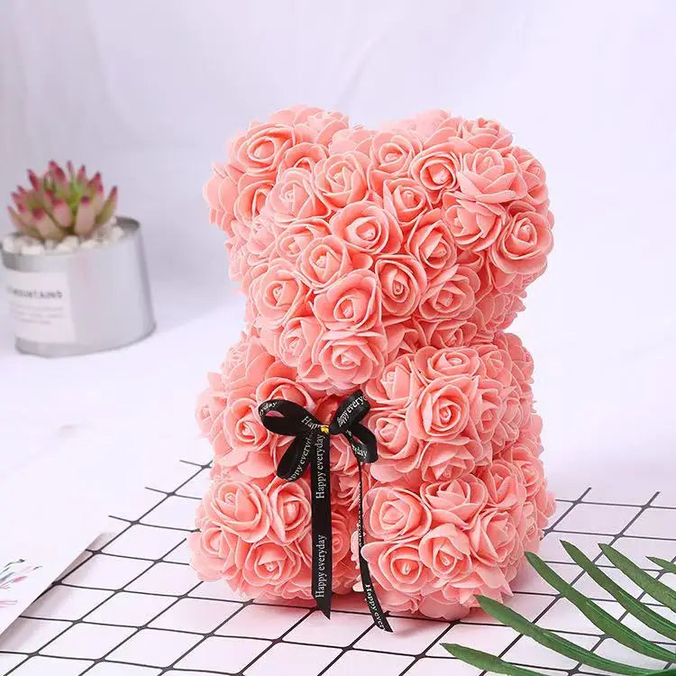 25cm Teddy Rose Flower Bear