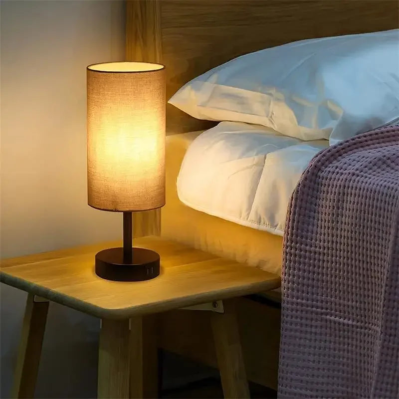 Wood Grain Touch Table Lamp