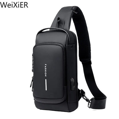 Men's Anti-Theft USB Shoulder Bag