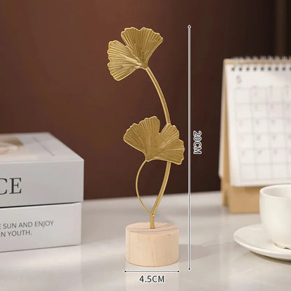 Golden Ginkgo Leaf Figurine