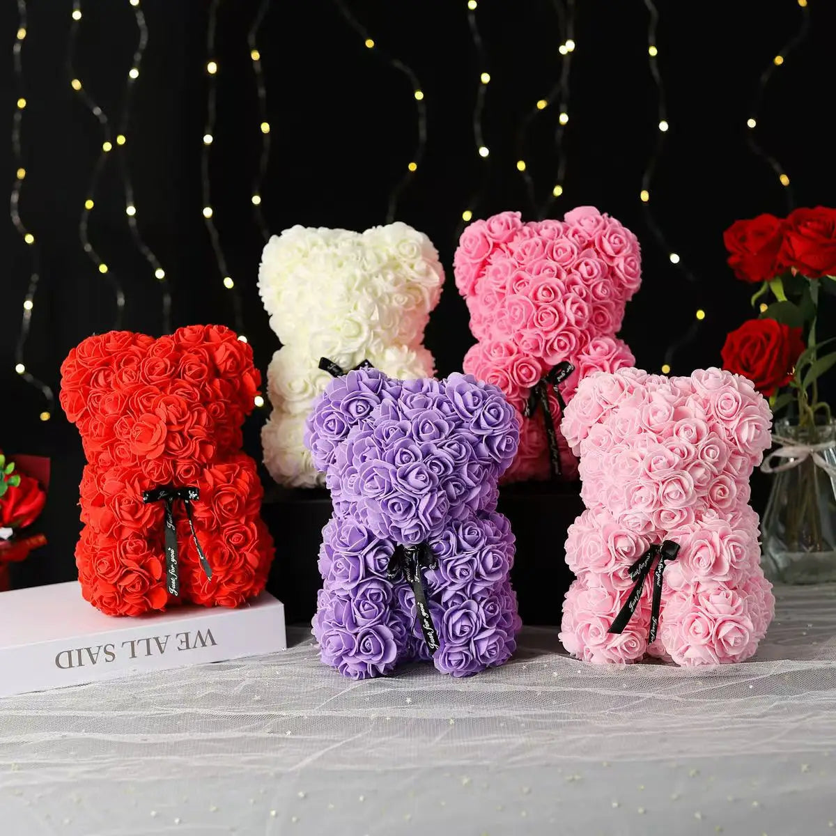 25cm Teddy Rose Flower Bear