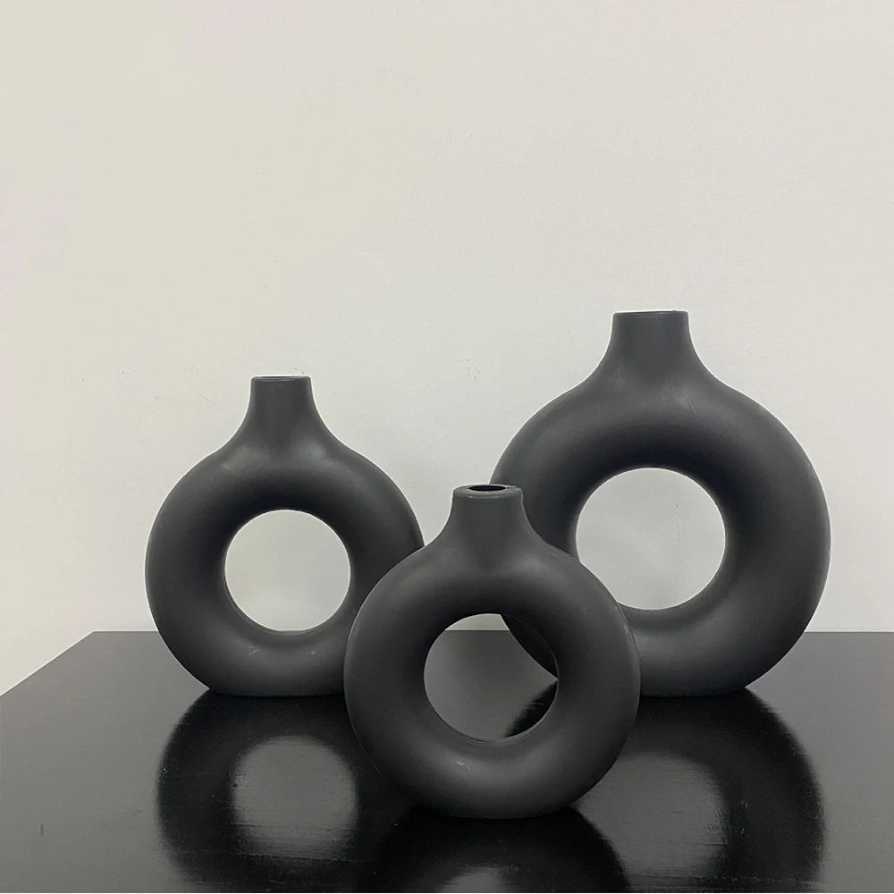 Ceramic Donut Flower Vase