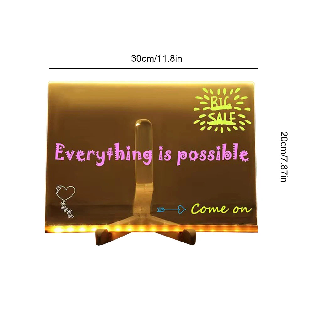Light-Up Acrylic Glowing Message Board