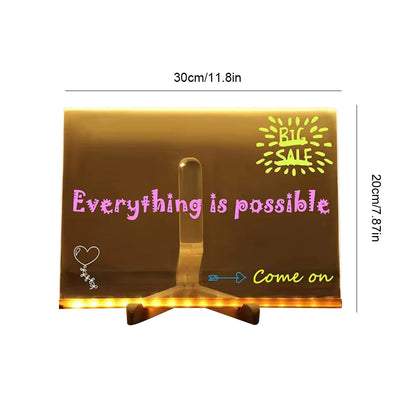Light-Up Acrylic Glowing Message Board