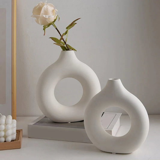 Ceramic Donut Flower Vase