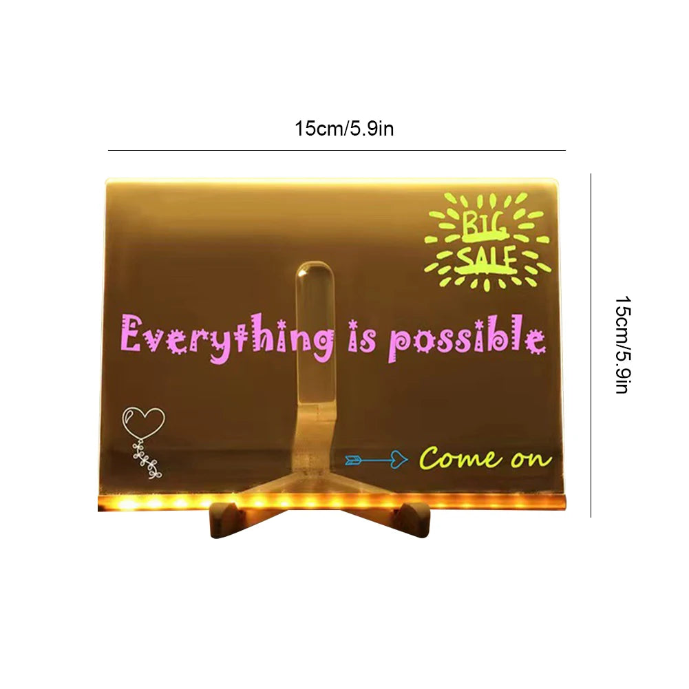 Light-Up Acrylic Glowing Message Board