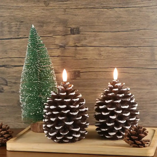 Flameless Pinecone LED Candle