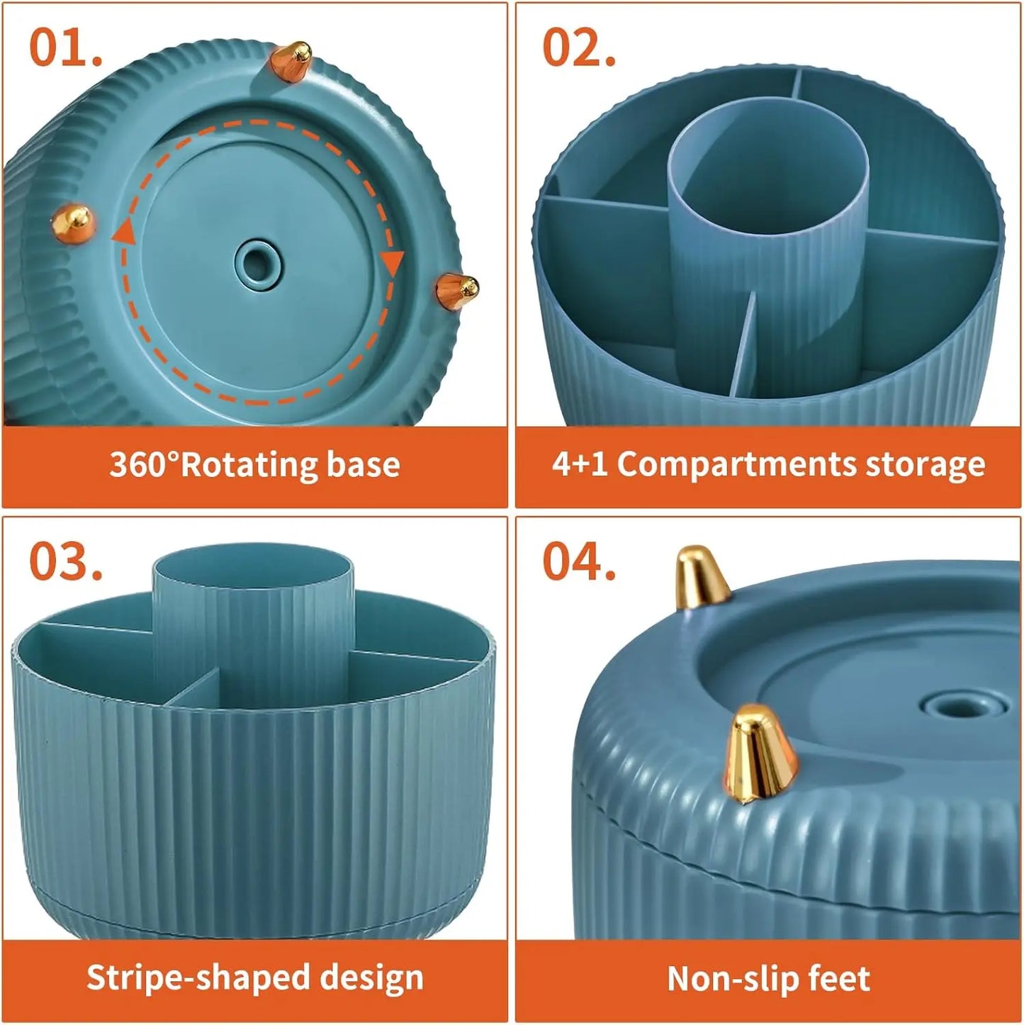 360° Rotating Desk Organizer Caddy