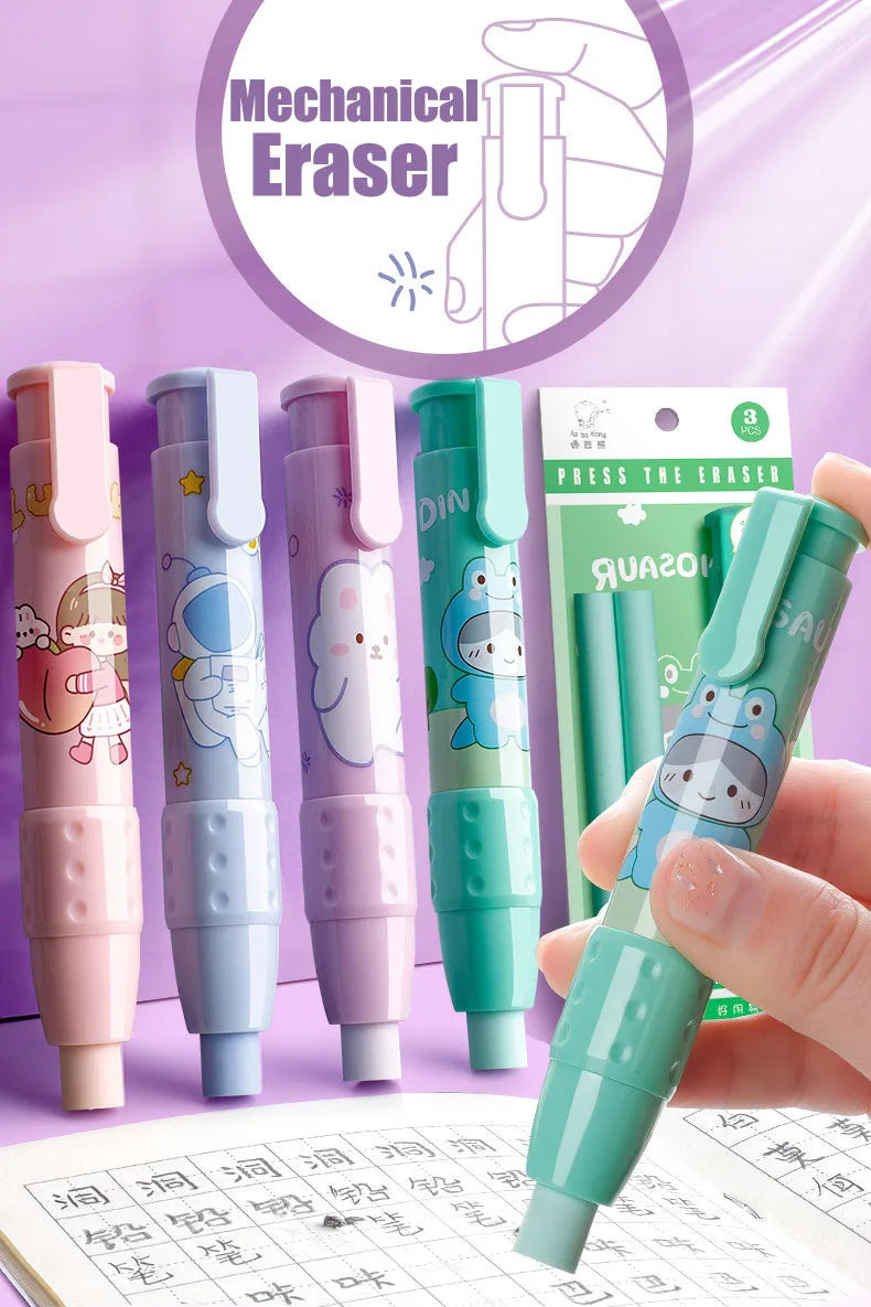 3-in-1 Retractable Eraser Pen