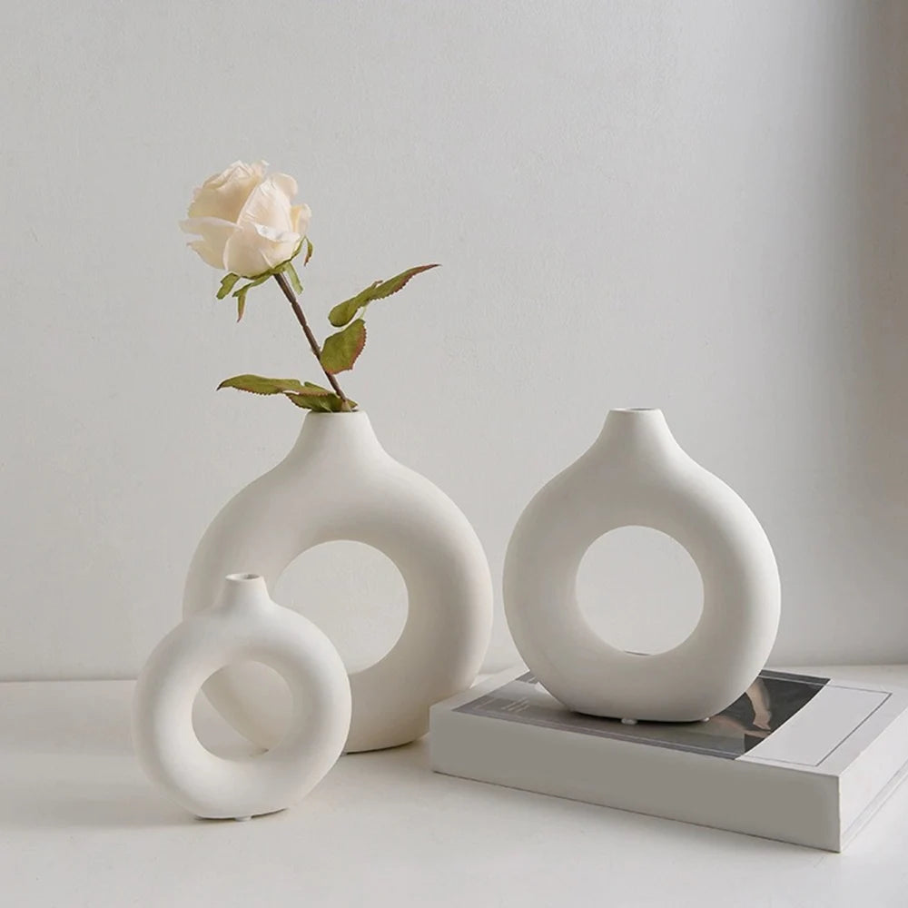 Ceramic Donut Flower Vase
