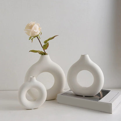 Ceramic Donut Flower Vase