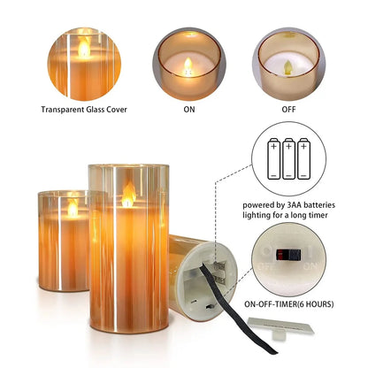 3Pcs LED Flameless Candle Set