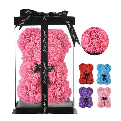 25cm Teddy Rose Flower Bear
