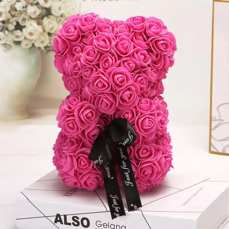 25cm Teddy Rose Flower Bear