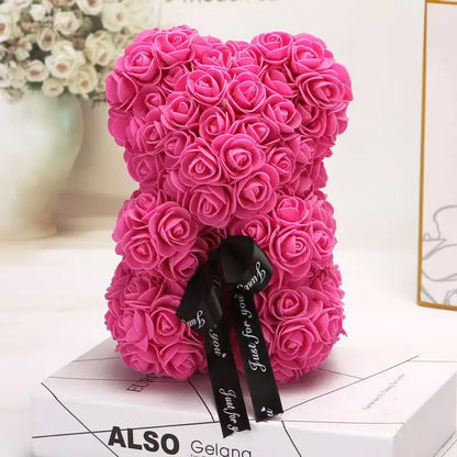 25cm Teddy Rose Flower Bear