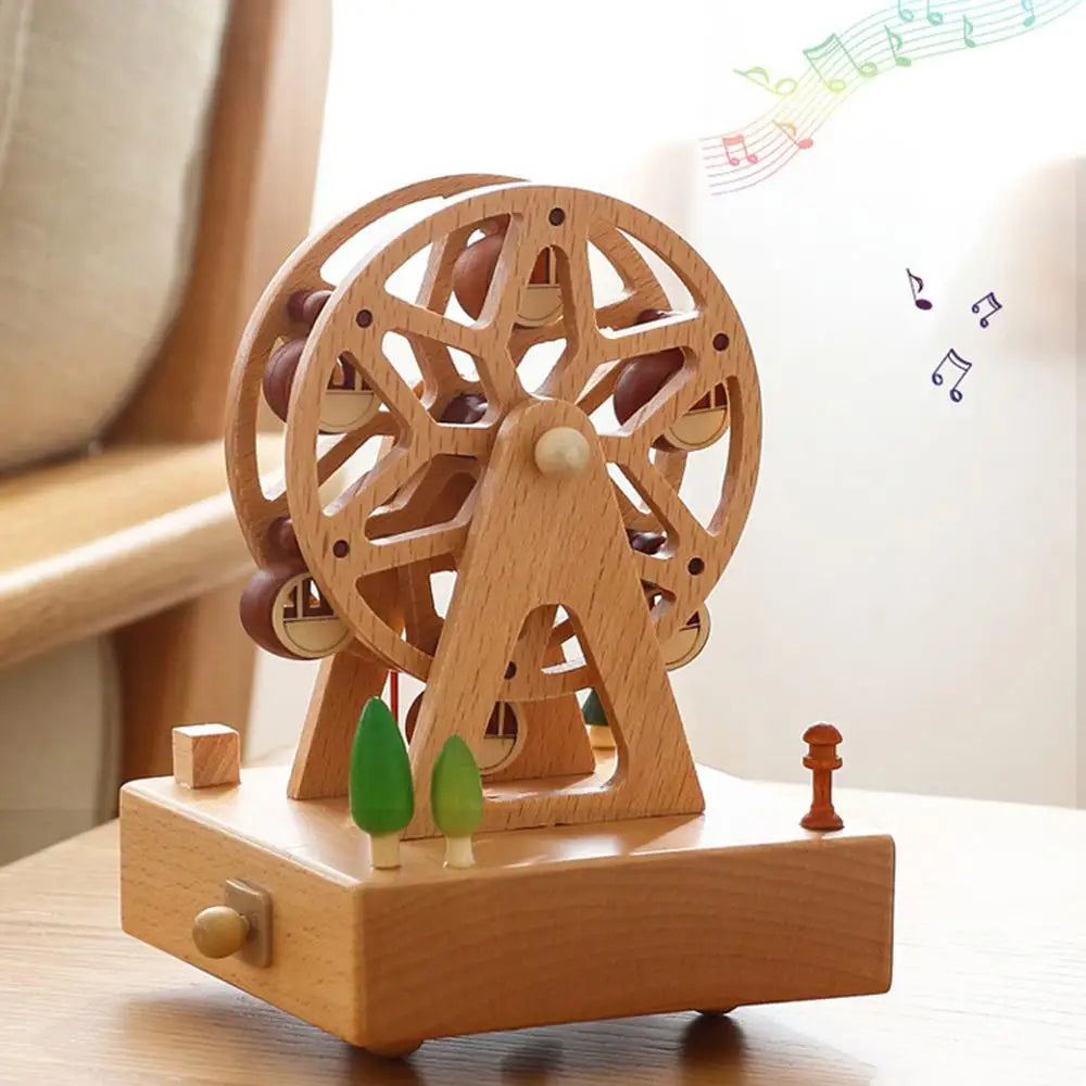 Retro Wooden Wind-Up Music Box