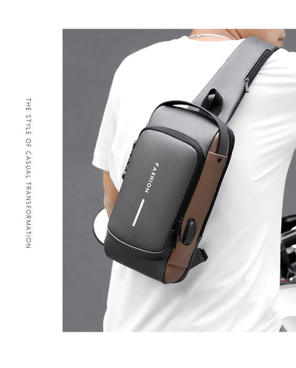Men's Anti-Theft USB Shoulder Bag