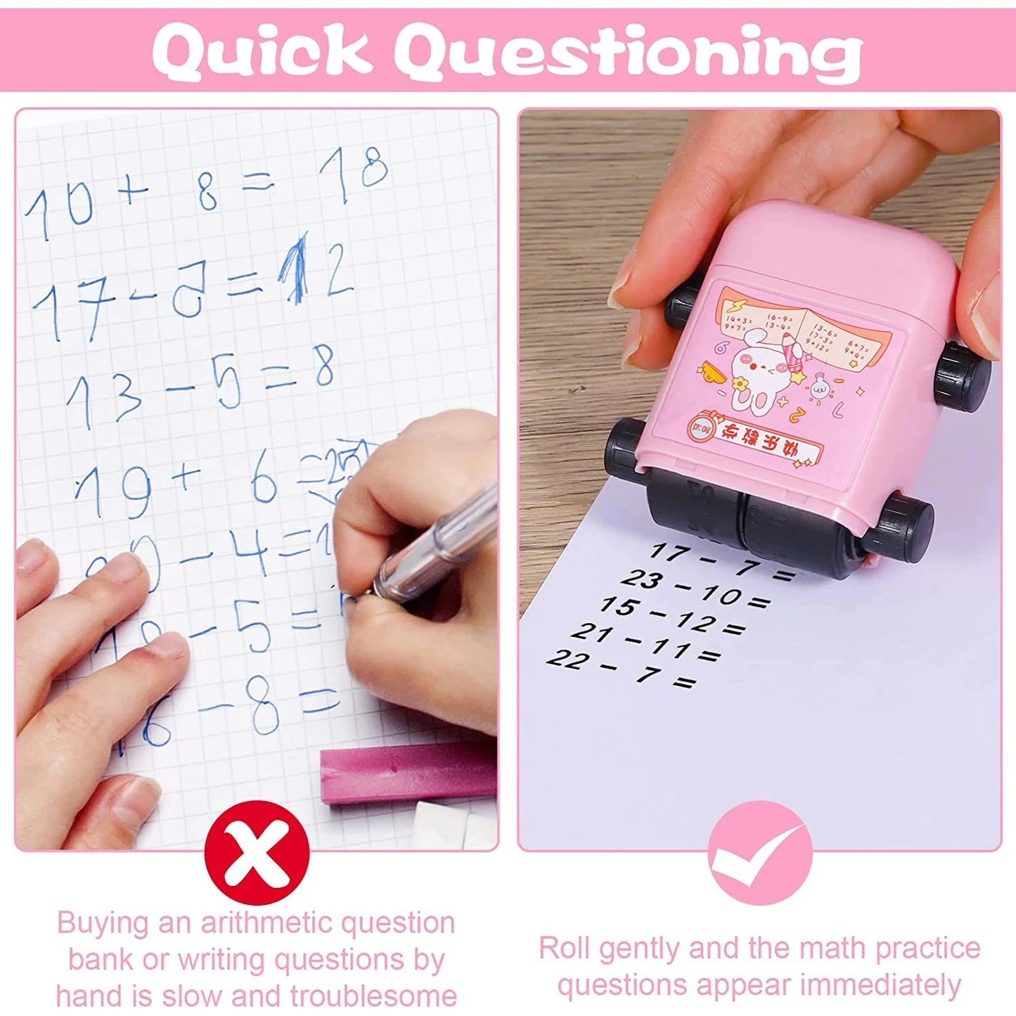 2-in-1 Reusable Math Roller Stamp