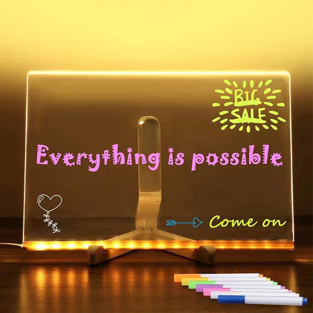 Light-Up Acrylic Glowing Message Board