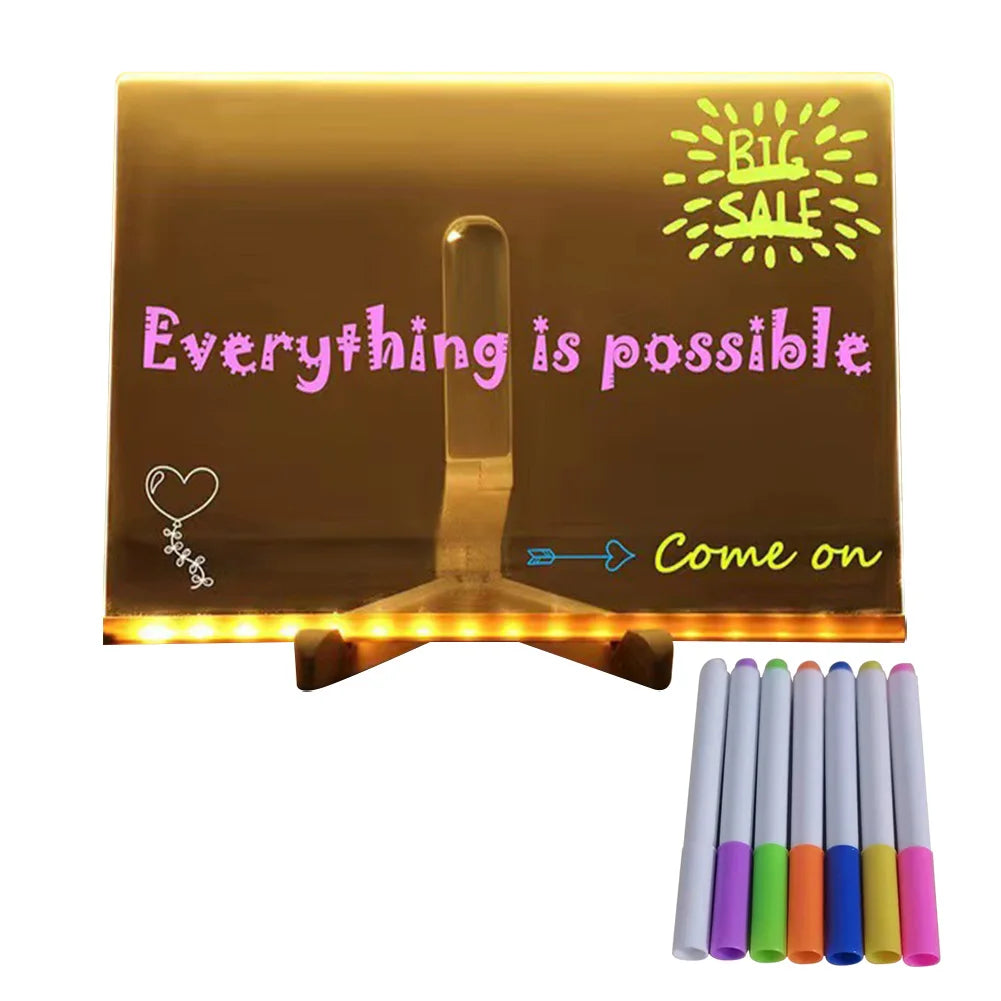 Light-Up Acrylic Glowing Message Board