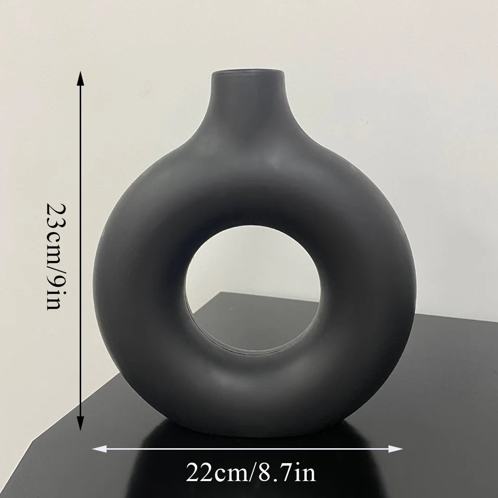 Ceramic Donut Flower Vase