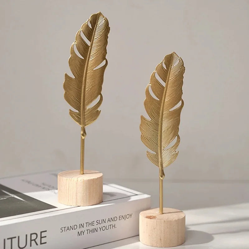 Golden Ginkgo Leaf Figurine