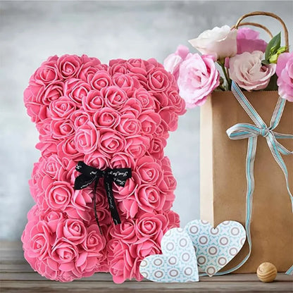 25cm Teddy Rose Flower Bear