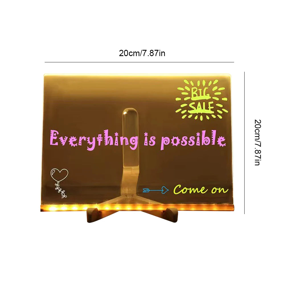 Light-Up Acrylic Glowing Message Board