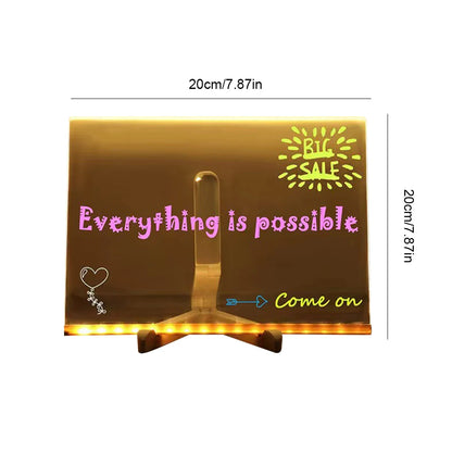 Light-Up Acrylic Glowing Message Board