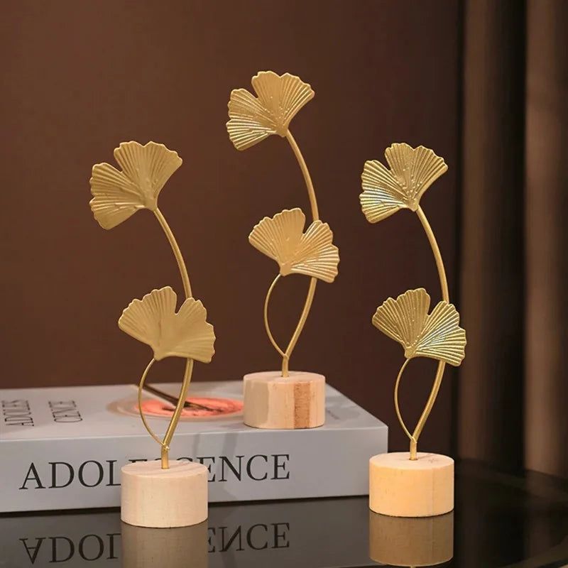 Golden Ginkgo Leaf Figurine