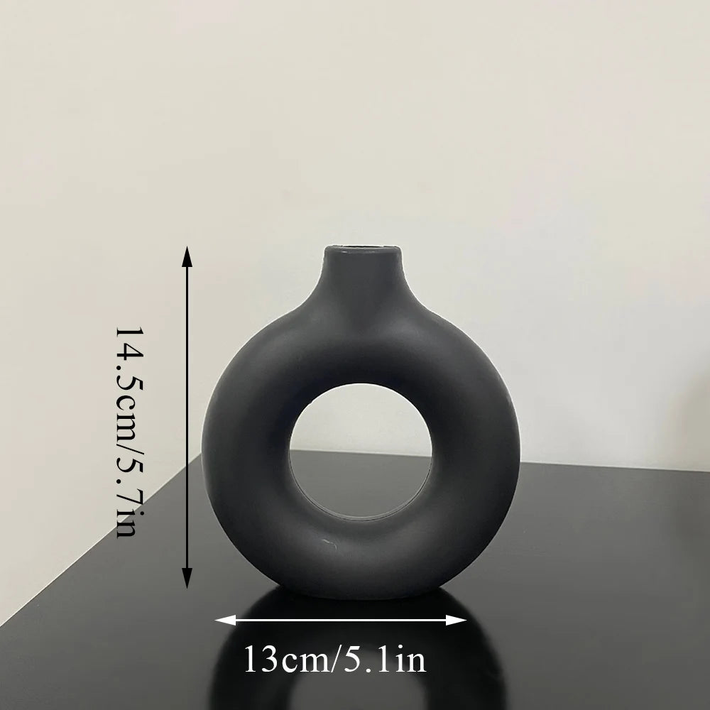 Ceramic Donut Flower Vase
