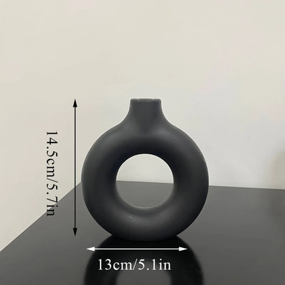 Ceramic Donut Flower Vase