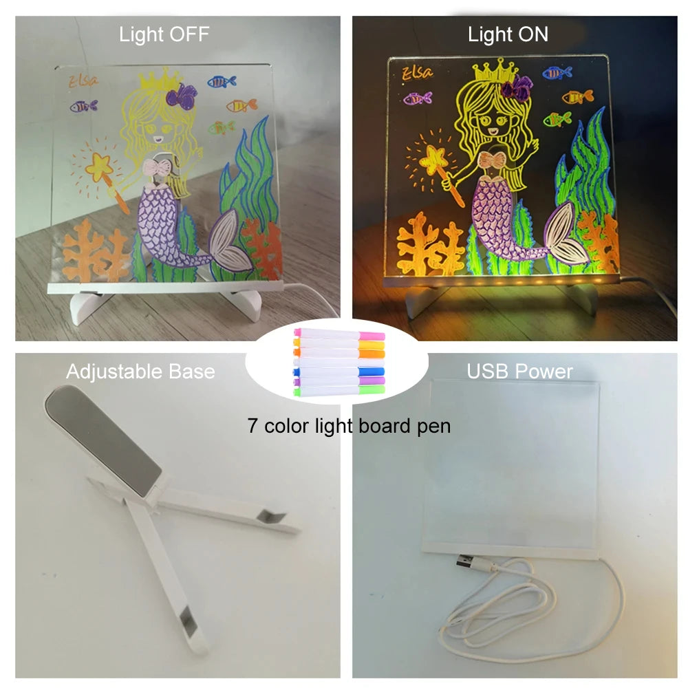 LED Light-Up Erasable Drawing Board