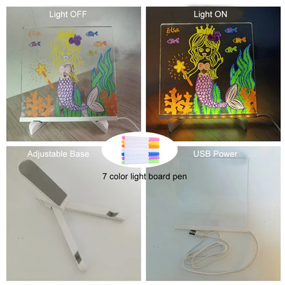 LED Light-Up Erasable Drawing Board