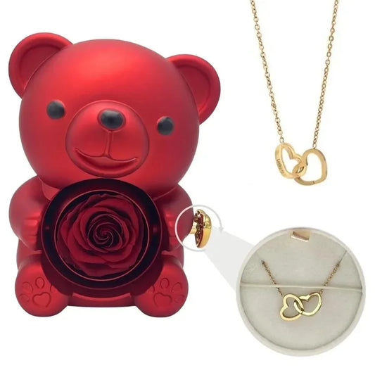 Rose Hugging Bear Gift Box