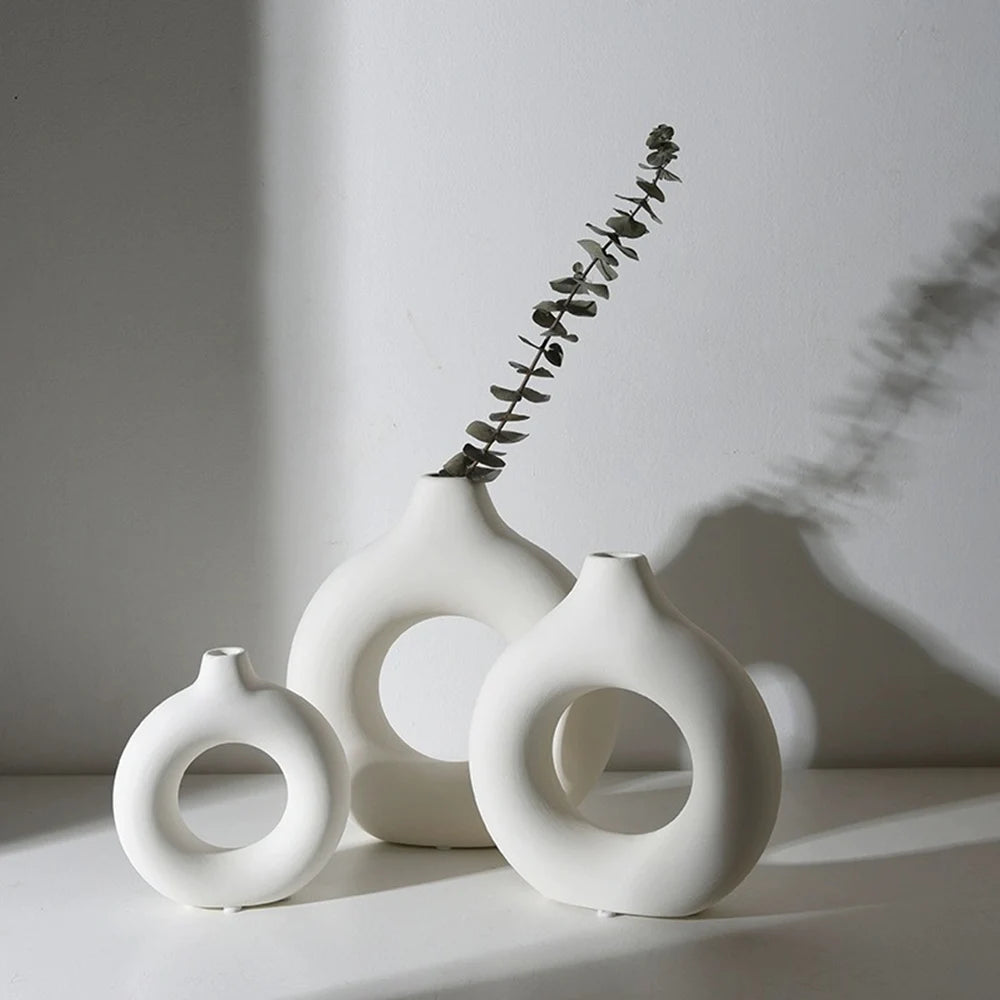 Ceramic Donut Flower Vase