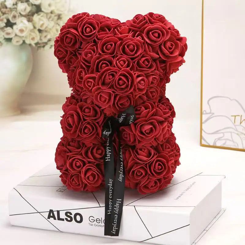 25cm Teddy Rose Flower Bear