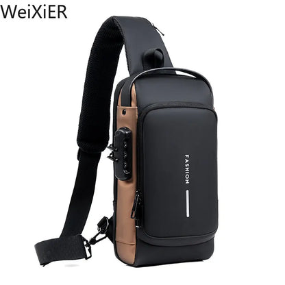 Men's Anti-Theft USB Shoulder Bag