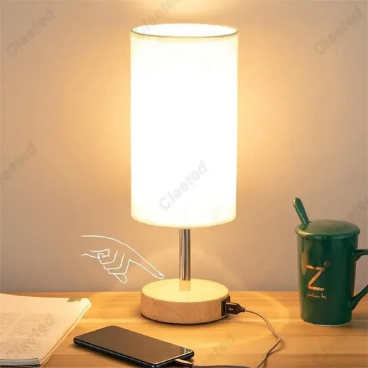 Wood Grain Touch Table Lamp
