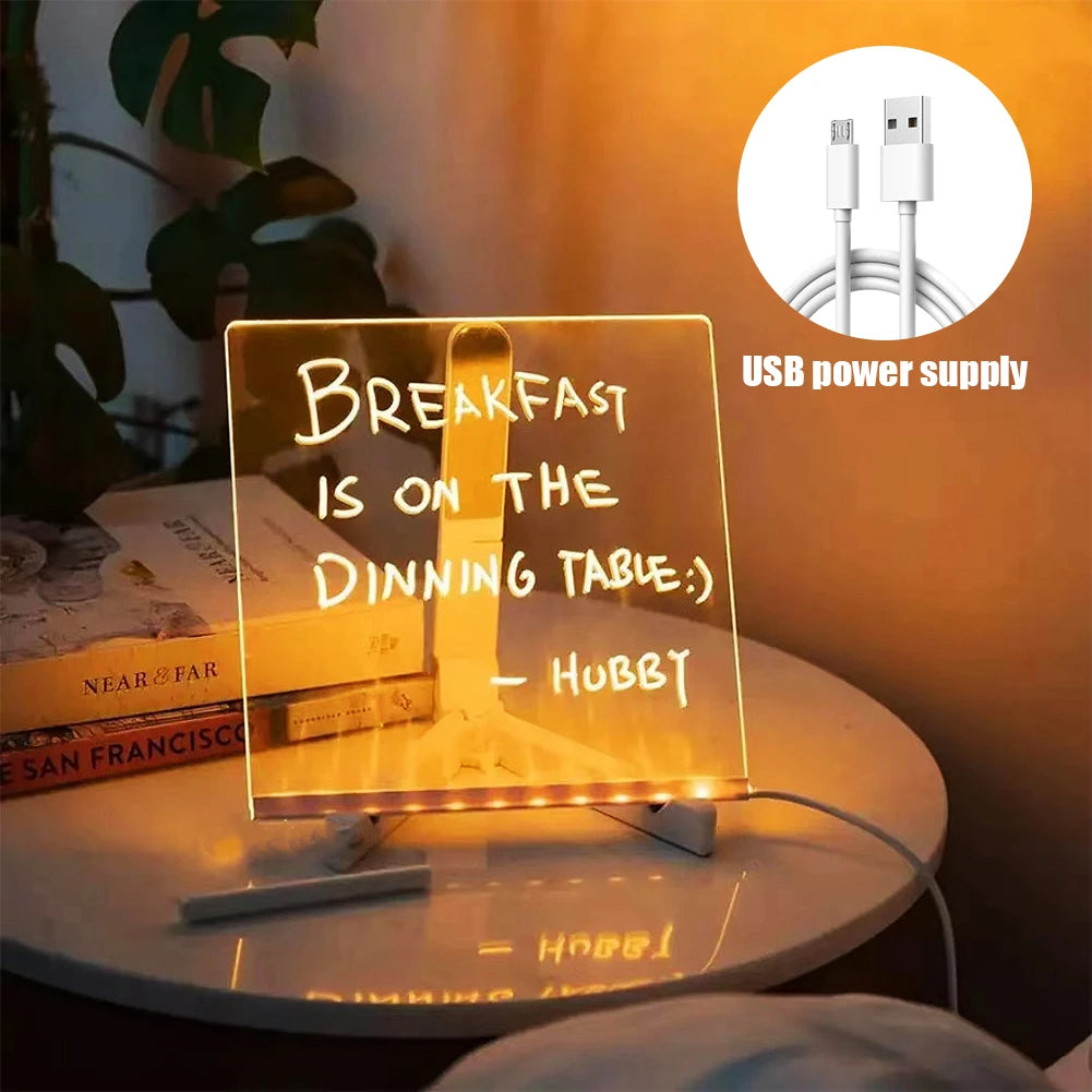 Light-Up Acrylic Glowing Message Board