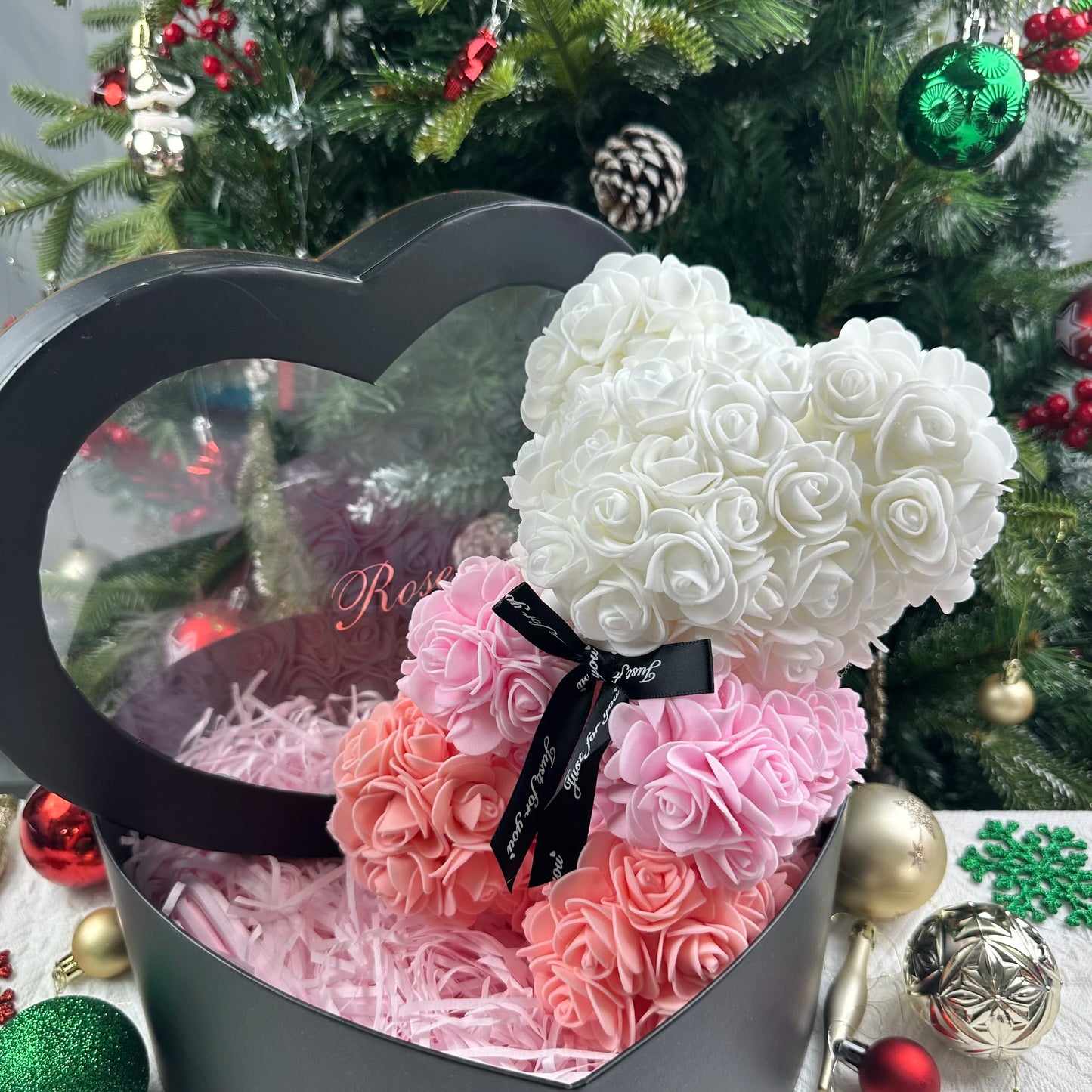 25cm Teddy Rose Flower Bear