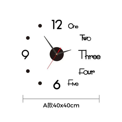 Large 3D Silent Wall Clock