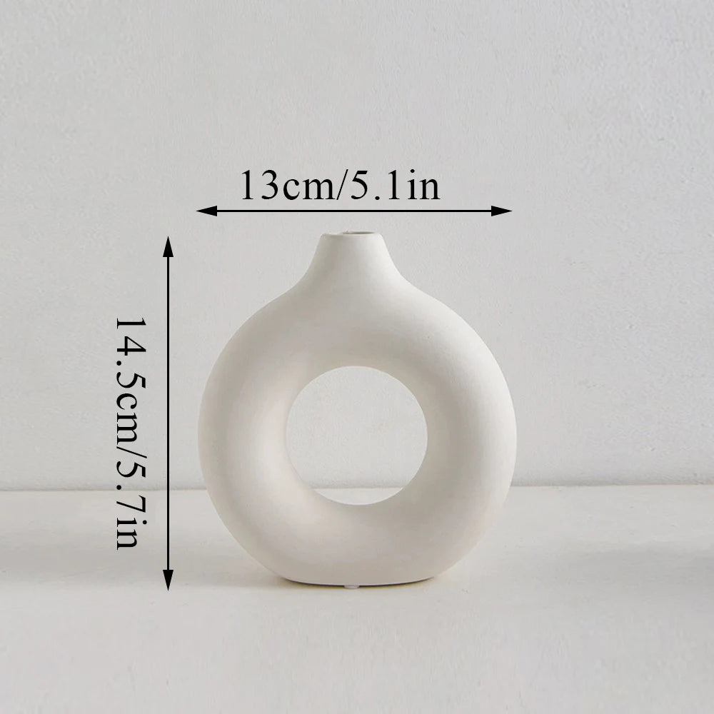 Ceramic Donut Flower Vase